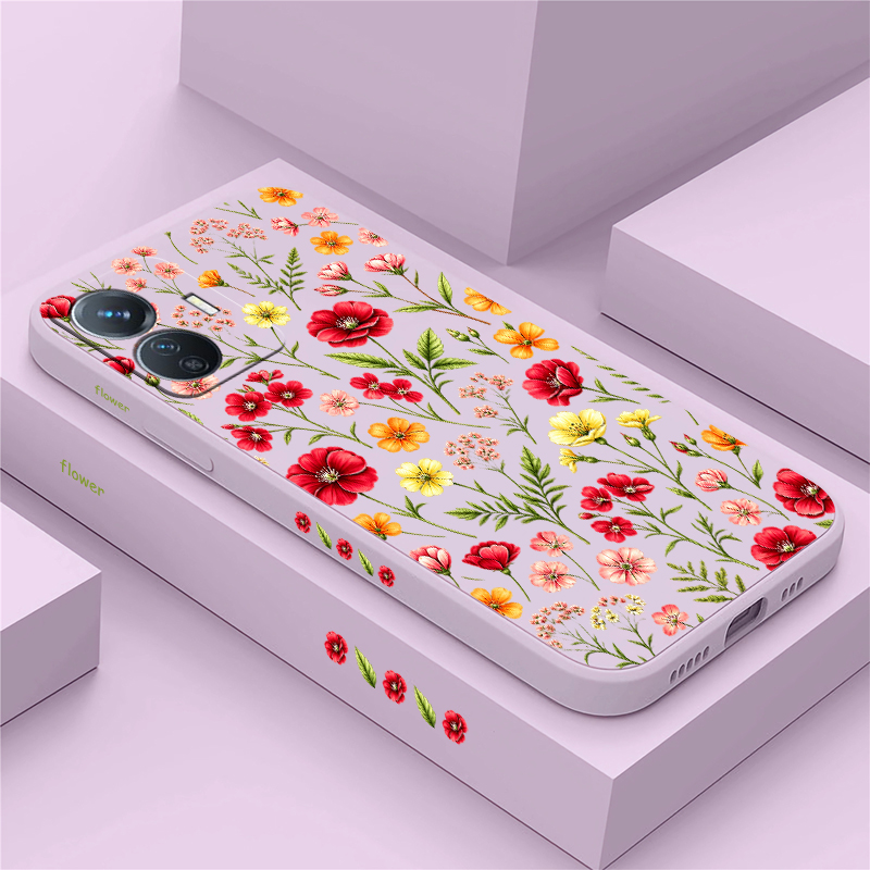 Vivo Y28 - Capa de telemóvel com estampado floral